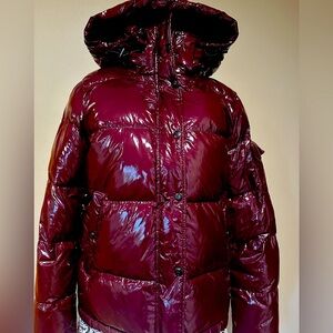Down puffer in rich burgundy color